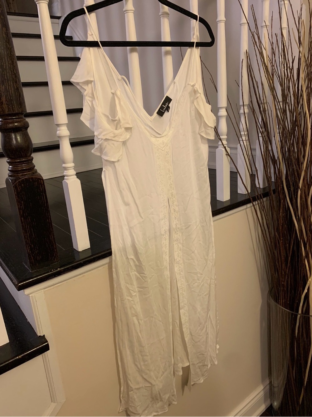 Lulus White Ruffled V-Neck Swim Coverup - Picture 3 of 4